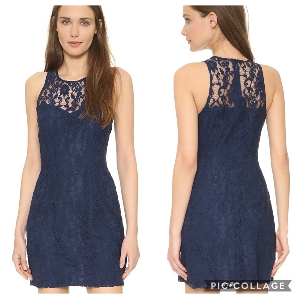 EUC BB Dakota Blue Larelle Lace Sleeveless Dress